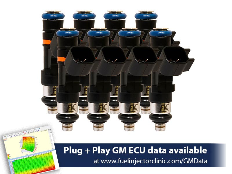 775cc (85 lbs/hr at OE 58 PSI fuel pressure) FIC Fuel Injector Clinic Injector Set for 4.8/5.3/6.0 Truck Motors ('07-'13) (High-Z)