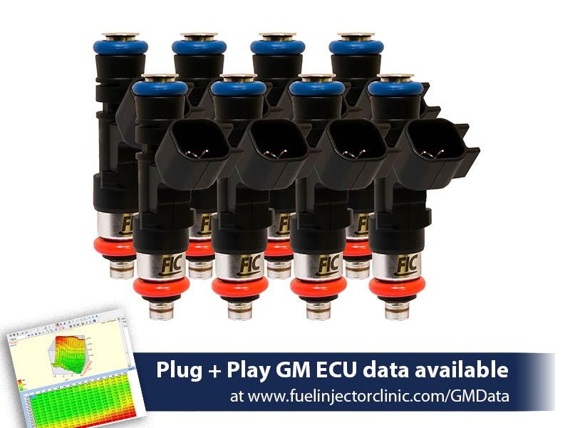 1000cc (100 lbs/hr at OE 58 PSI fuel pressure) FIC Fuel Injector Clinic Injector Set for LS2 engines (High-Z)