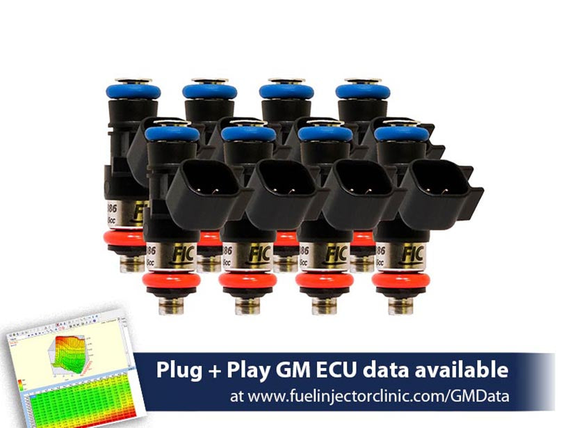 1200cc-D (130 lbs/hr at OE 58 PSI fuel pressure) FIC Fuel Injector Clinic Injector Set for LS3, LS7, LSA, L76, L92, and L99 engines (High-Z)