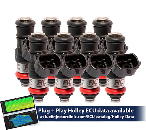 2150cc (240 lbs/hr at OE 58 PSI fuel pressure) FIC Fuel Injector Clinic Injector Set for Holley GM composite intakes (High-Z)