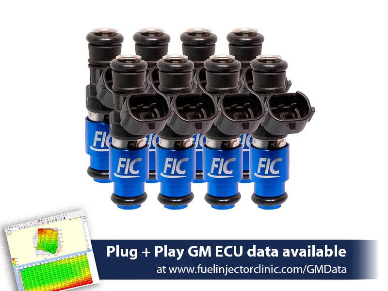 2150cc (240 lbs/hr at OE 58 PSI fuel pressure) FIC Fuel Injector Clinic Injector Set for 4.8/5.3/6.0 Truck Motors ('99-'06) (High-Z)