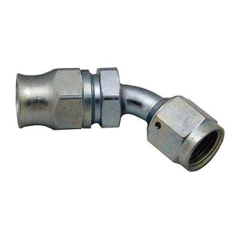 Reusable PTFE Hose End -04 x 45° Steel
