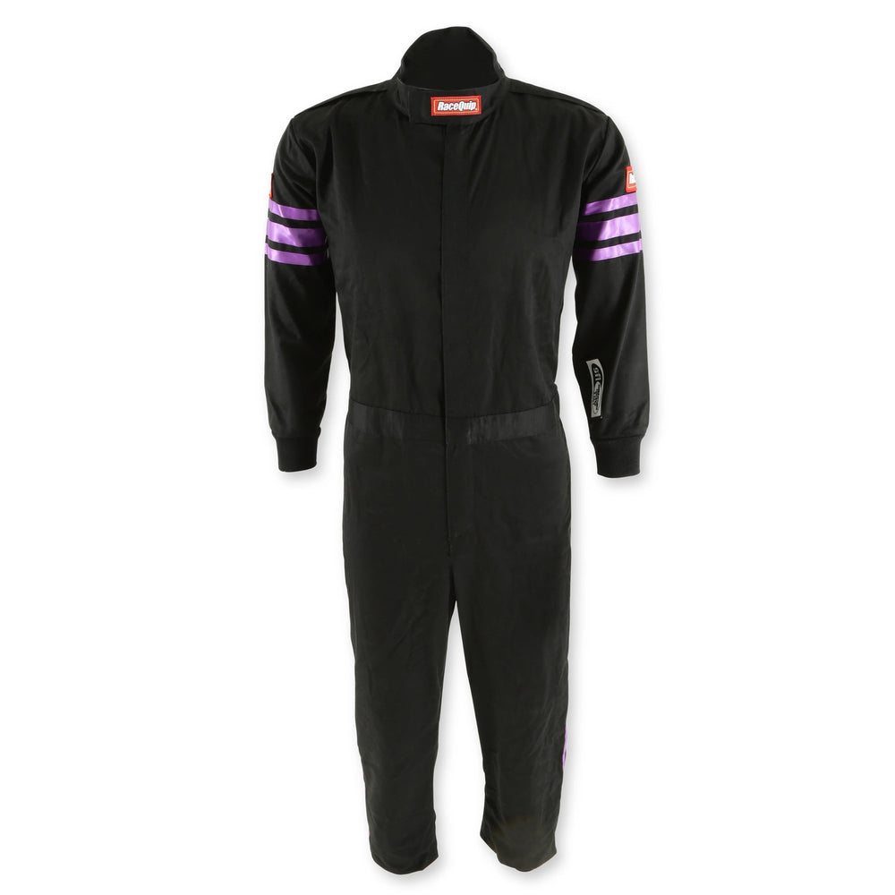 Black Suit Single Layer Kids Medium Purple Trim