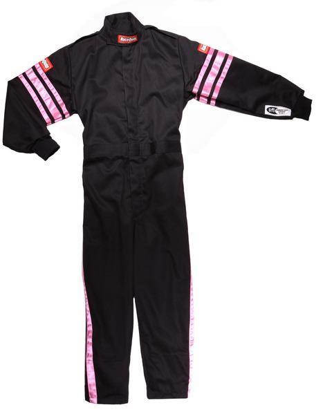 Black Suit Single Layer Kids Pink Trim