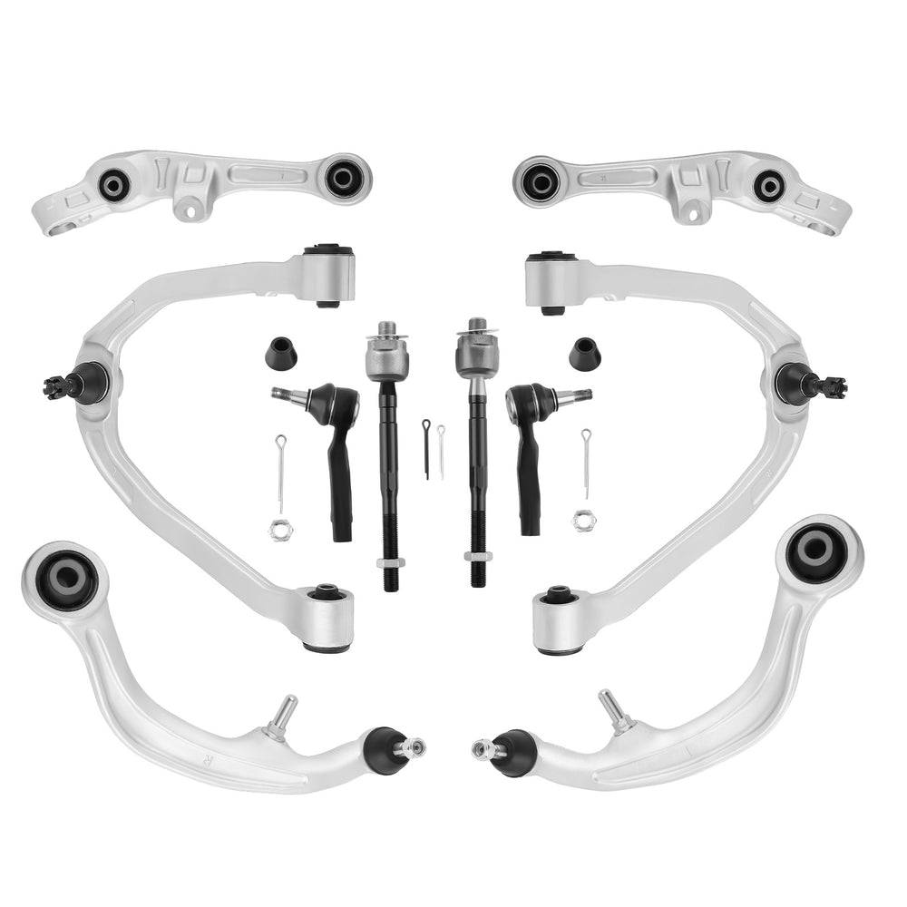 10pc Front Control Arms + Tierods Compatible for Nissan 350Z G35 RWD Coupe 2003 2004 - 2007