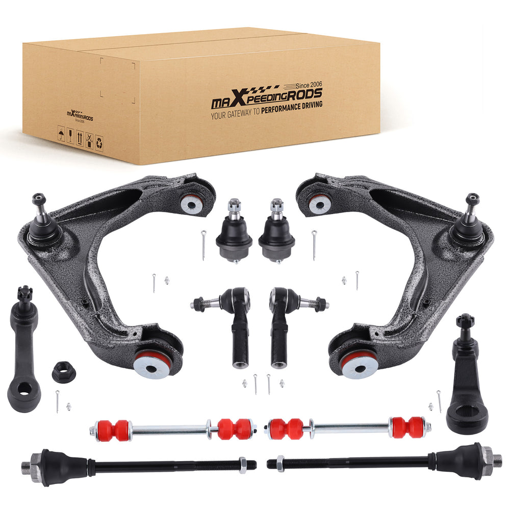 12x Front Control Arm Kit w/PU bushing For 2001-2010 Compatible for Chevrolet Silverado 2500 HD