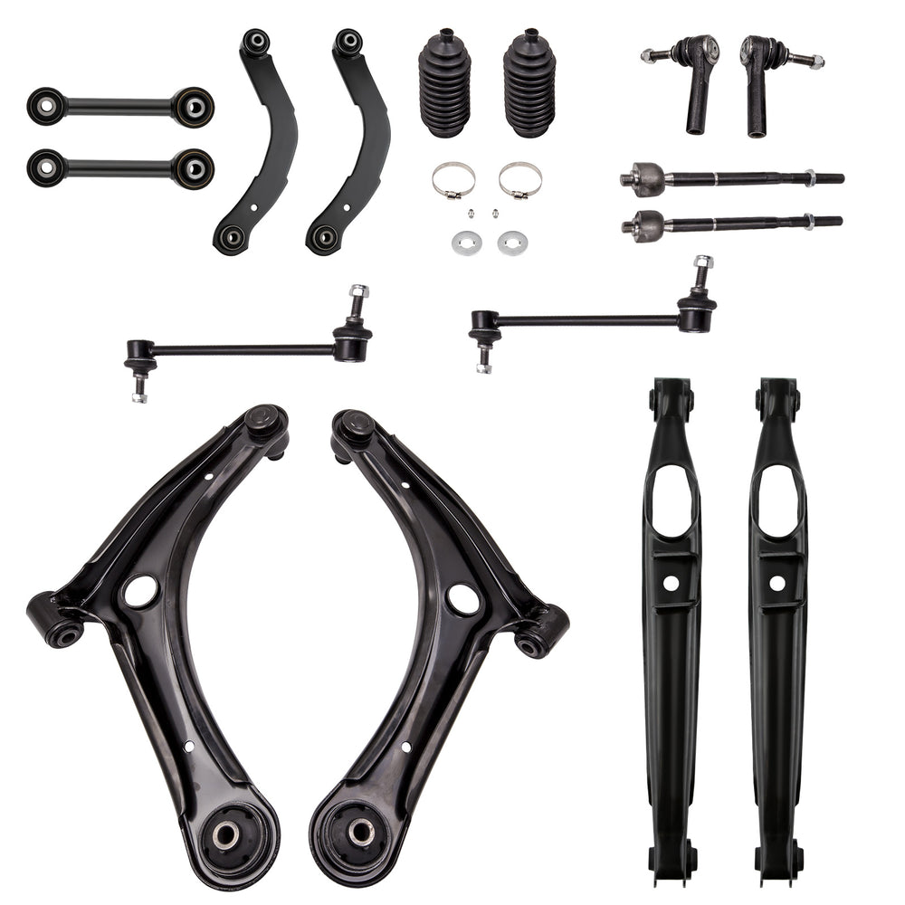 16pc Front Rear Suspension Kit for 2007-2019 Compatible for Jeep Patriot Compass Compatible for Dodge Caliber