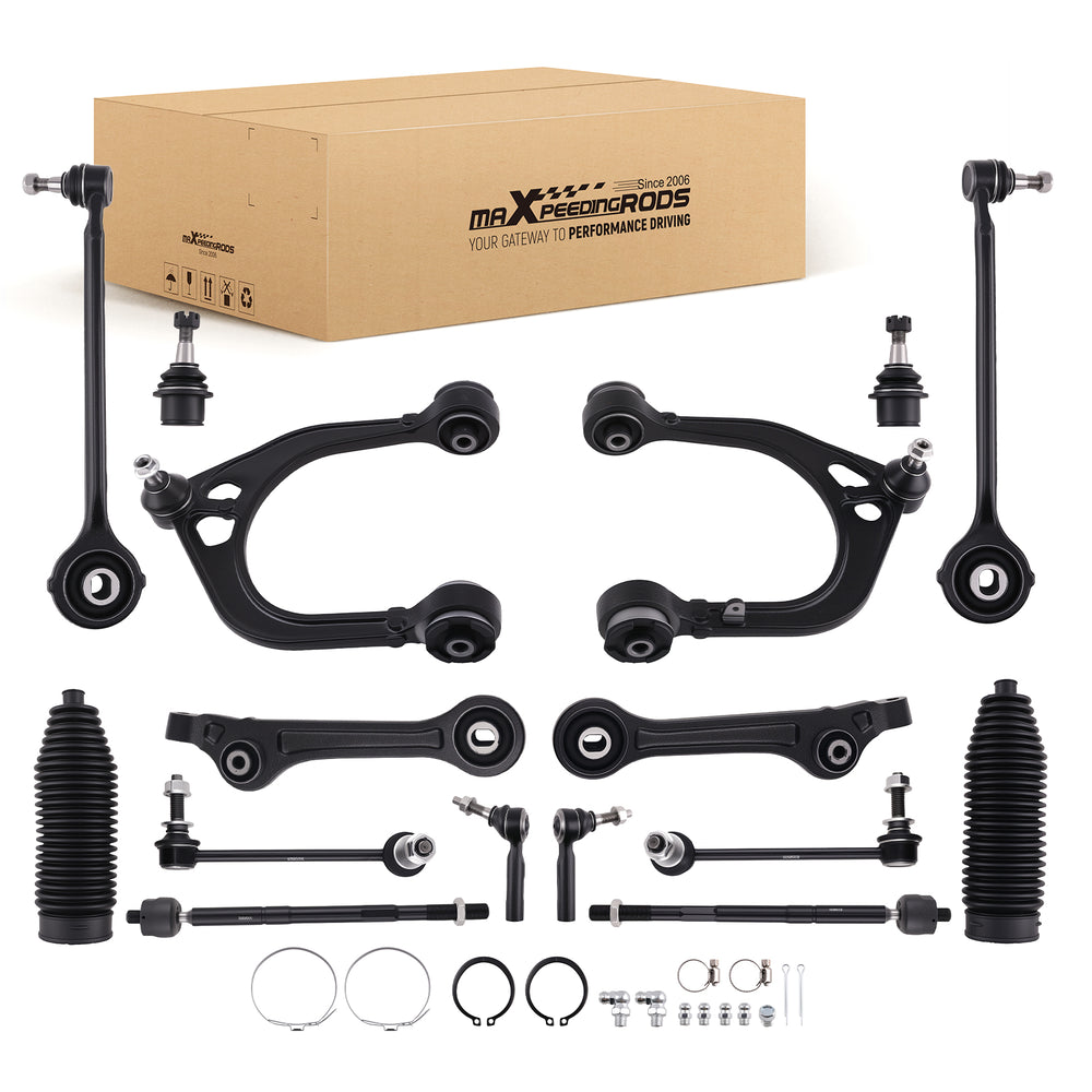 16x Front Control Arms Tie Rods for 2011-2019 Compatible for Dodge Charger Challenger 300 RWD