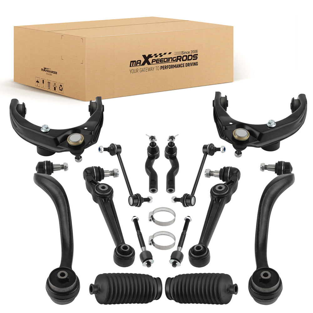 Front Upper Lower Control Arm Tierod Sway Bar Compatible for Ford Fusion Milan MKZ 2010-12