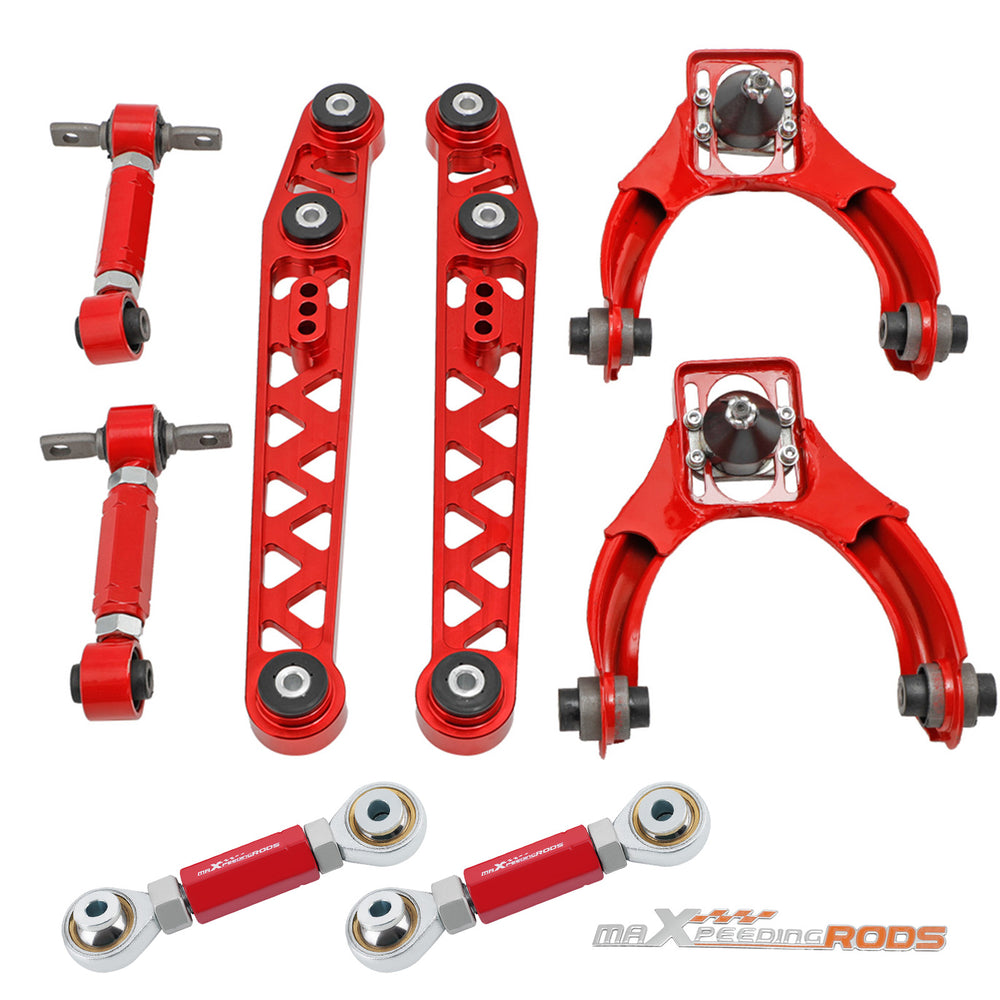 8pcs Front Rear Camber Toe Arms Kit Lower Control arms For 1996-2000 Compatible for Honda Civic