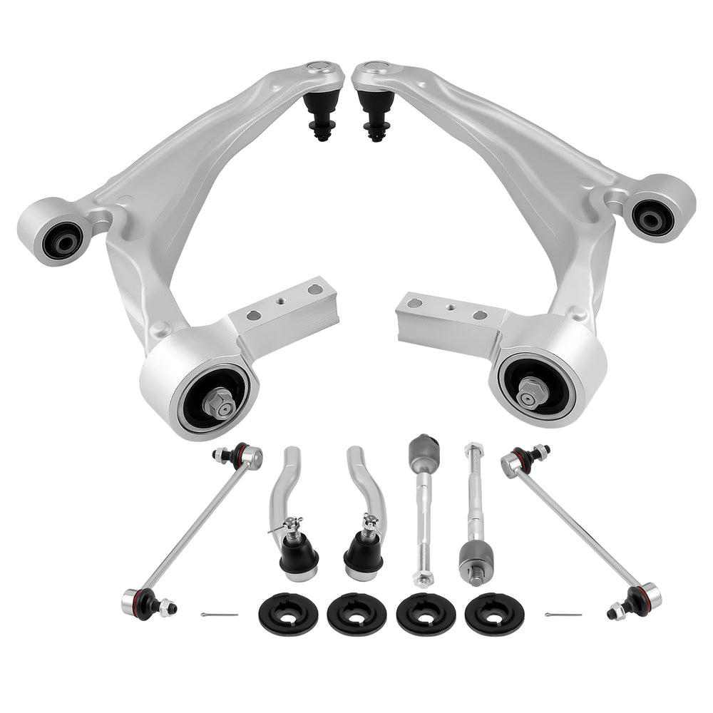 8pcs Front Lower Control Arms w/ Ball Joint Tie Rods Kit Compatible for Acura MDX 2007-2013