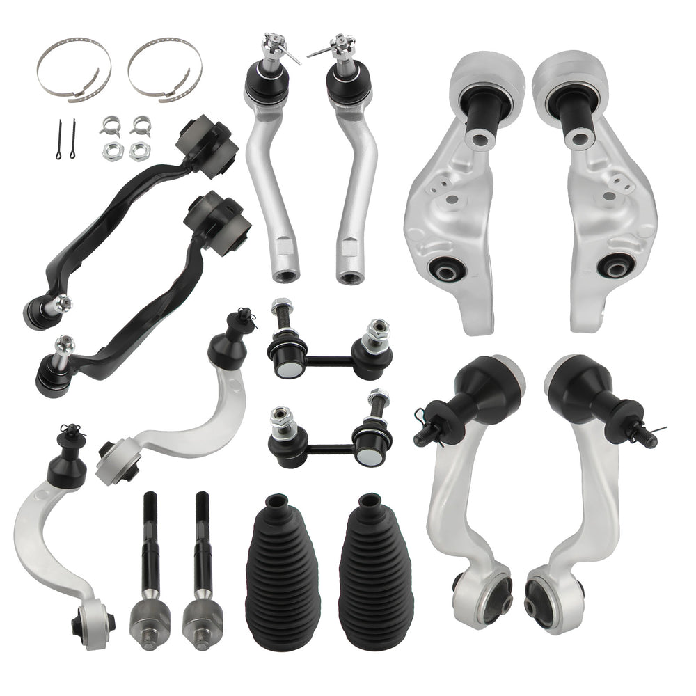 16pcs Front Lower Upper Control Arm Ball joint Tie Rod Kit Compatible for Lexus LS460 07-17