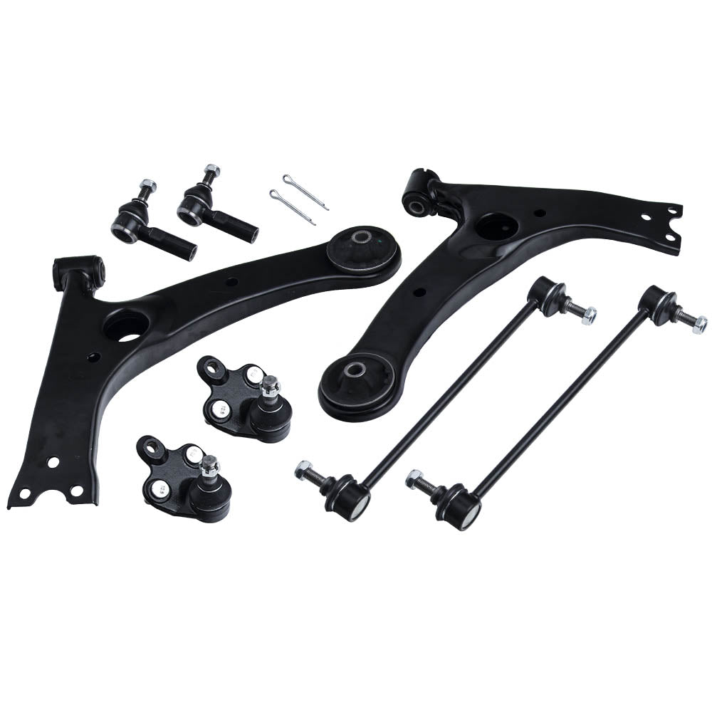 8 Pcs Lower Control Arm Assembly Outer Tie Rod Compatible for Pontiac Vibe 2003 - 2008