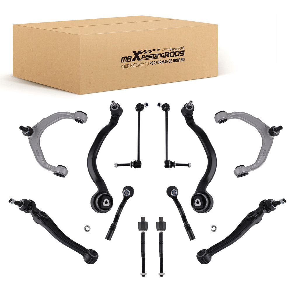 Front Forward Rearward Control Arm Sway Bar Link Tie Rod For 2007-2014 Compatible for BMW X5 X6
