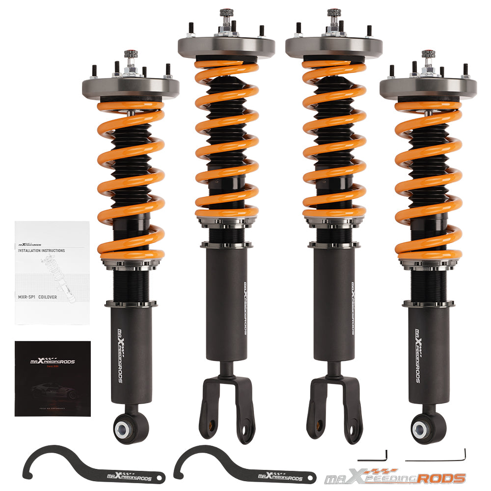 Compatible for Jaguar XJ 2010 Coilover Kit Compatible for Jaguar Super Compatible for V8 2005-2009 Lowering Spring Coilover Kit Maxpeedingrods 24 levels rebound damping adj. Suspesnsion Parts