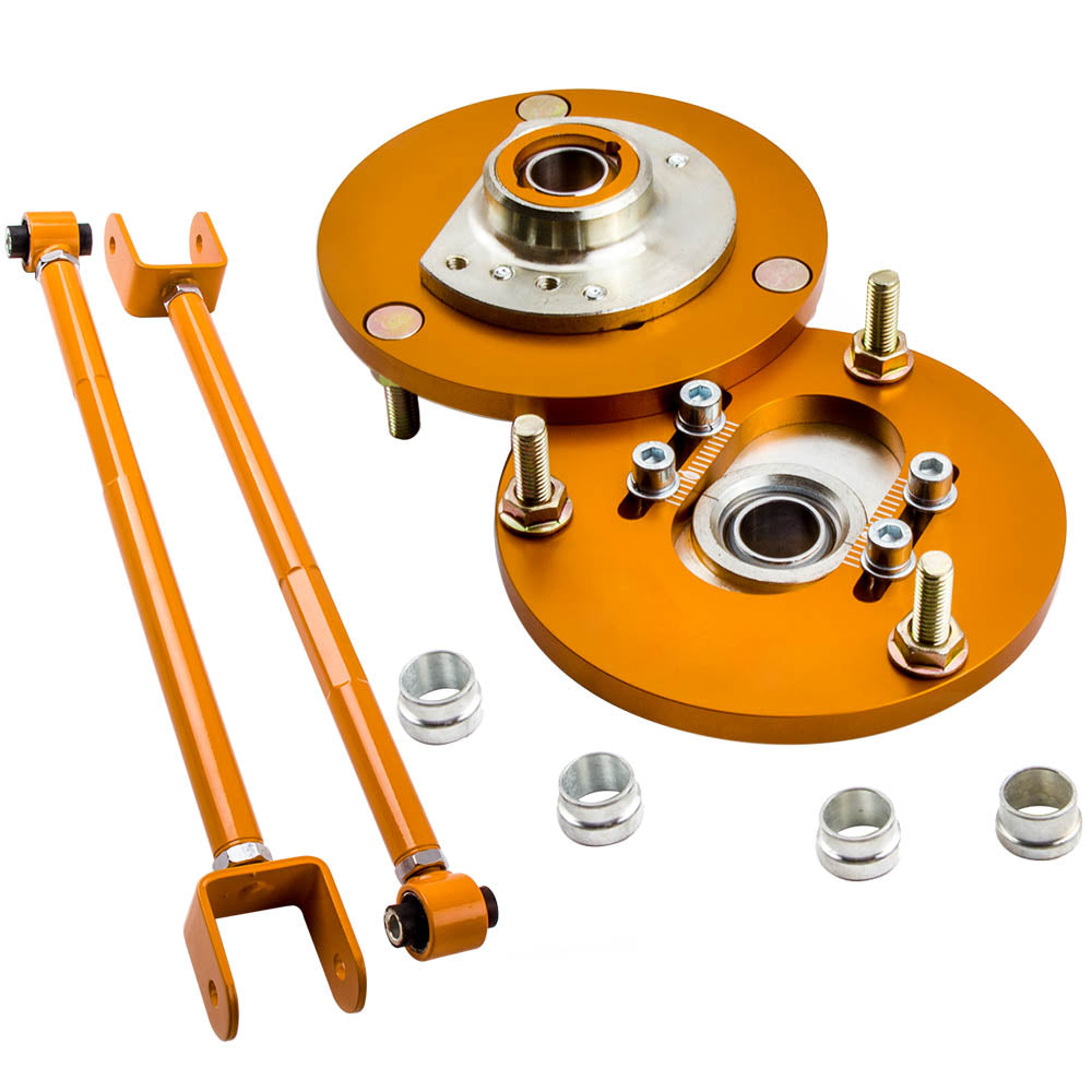Adjustable Rear Camber Control Arms+Front Camber Plate Top Hat Compatible for BMW E46 Z4 X3