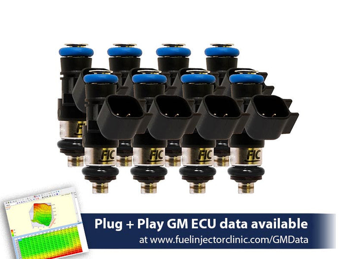 1000cc (100 lbs/hr at OE 58 PSI fuel pressure) FIC Fuel Injector Clinic Injector Set for 6.2 Truck Motors ('09-'13) Injector Sets (High-Z)