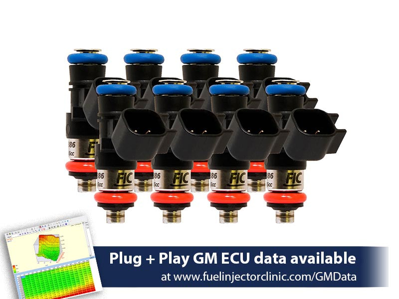 1000cc (100 lbs/hr at OE 58 PSI fuel pressure) FIC Fuel  Injector Clinic Injector Set for LS3, LS7, L76, L92, and L99 engines (High-Z)