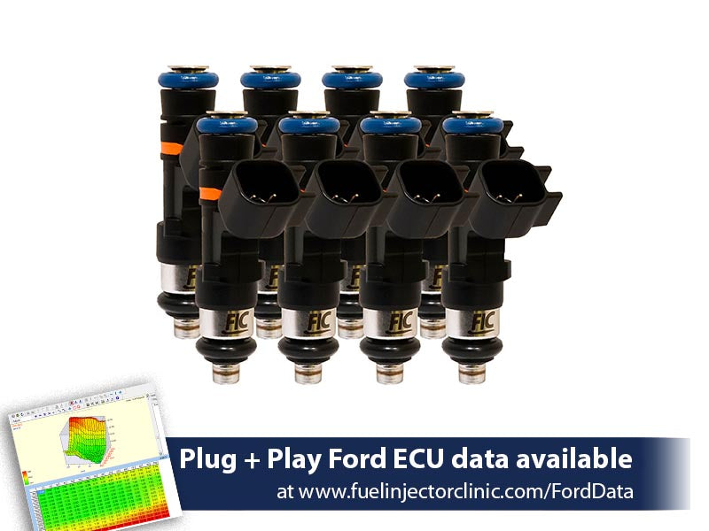 650cc (62 lbs/hr at 43.5 PSI fuel pressure) FIC Fuel Injector Clinic Injector Set for Ford Shelby GT500 (2007-2014)(High-Z)