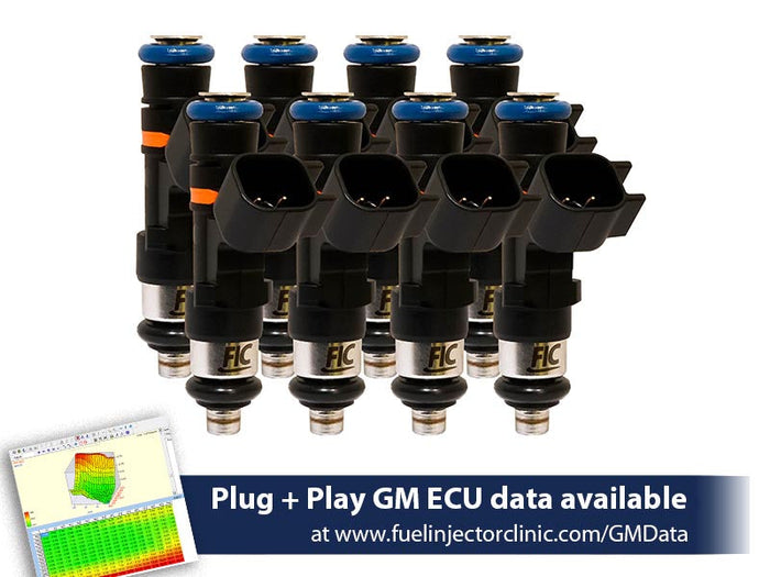 650cc (72 lbs/hr at OE 58 PSI fuel pressure) FIC Fuel Injector Clinic Injector Set for 4.8/5.3/6.0 Truck Motors ('99-'06) (High-Z)