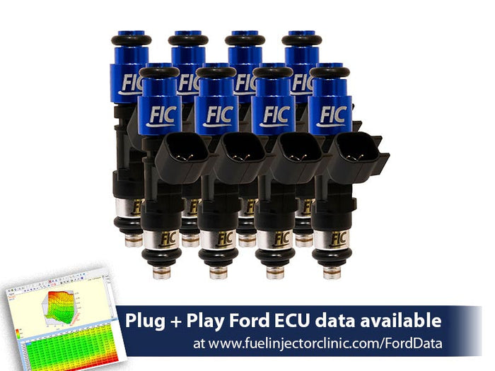 775cc (74 lbs/hr at 43.5 PSI fuel pressure) FIC Fuel Injector Clinic Injector Set for Mustang GT (2005-2016 )/GT350 (2015-2016)/ Boss 302 (2012-2013)/Cobra (1999-2004) (High-Z)
