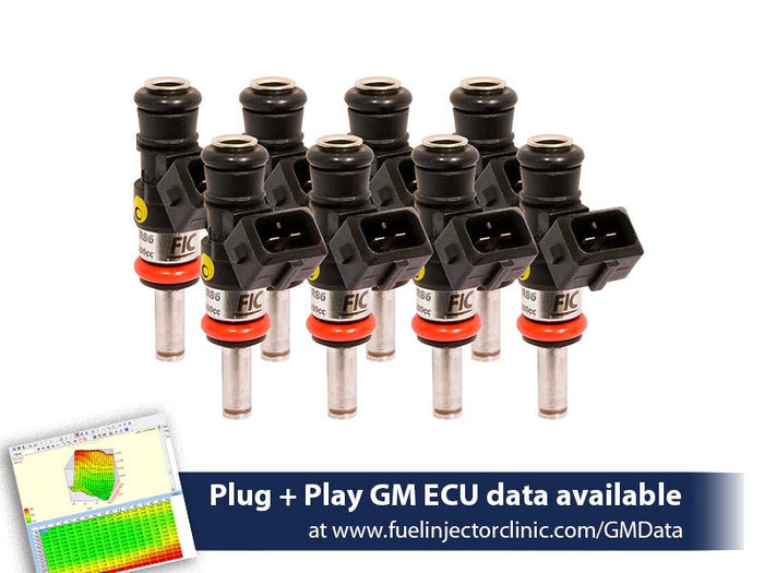 1200cc (130 lbs/hr at OE 58 PSI fuel pressure) FIC Fuel Injector Clinic Injector Set for LS3, LS7, LSA, L76, L92, and L99 engines (High-Z)