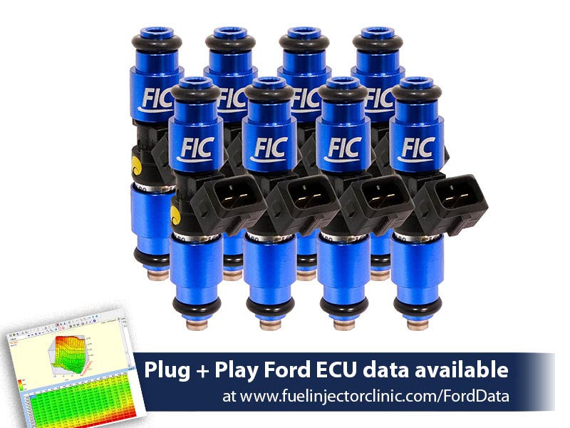 1200cc (110 lbs/hr at 43.5 PSI fuel pressure) FIC Fuel Injector Clinic Injector Set for Ford F150 (1985-2003)/Ford Lightning (1993-1995)
