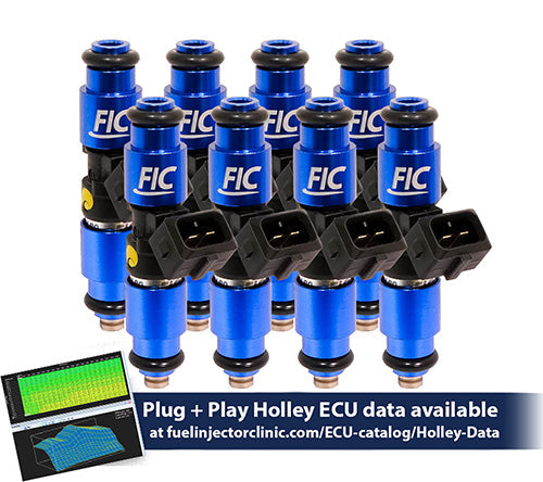 1200cc (130 lbs/hr at OE 58 PSI fuel pressure) FIC Fuel Injector Clinic Injector Set for Holley GM and FORD (High-Z)