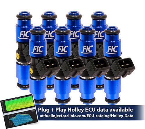 1650cc (130 lbs/hr at OE 58 PSI fuel pressure) FIC Fuel Injector Clinic Injector Set for Holley GM and FORD (High-Z)