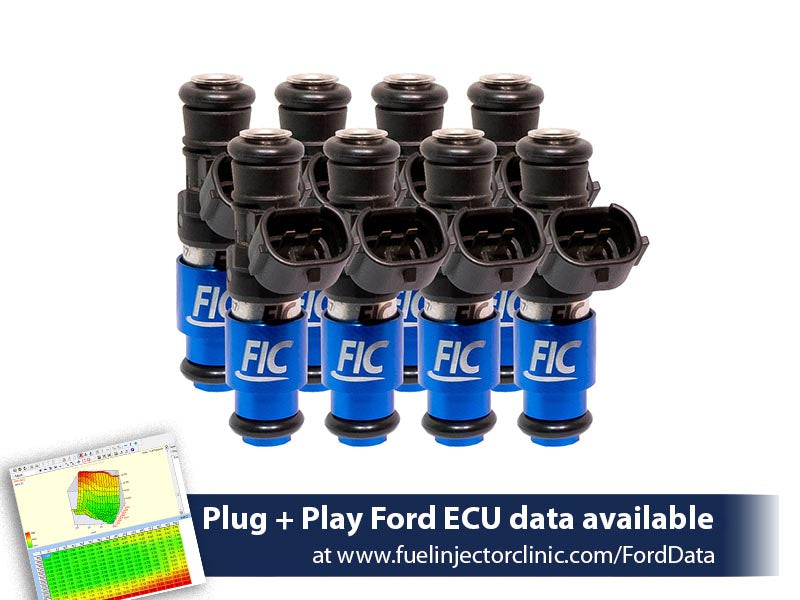 2150cc (200 lbs/hr at 43.5 PSI fuel pressure) FIC Fuel Injector Clinic Injector Set for Ford Shelby GT500 (2007-2014)(High-Z)