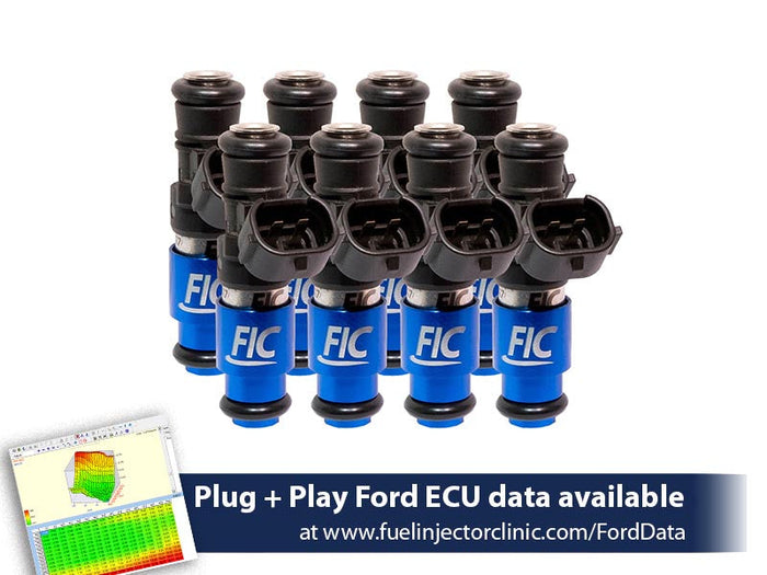 2150cc (200 lbs/hr at 43.5 PSI fuel pressure) FIC Fuel Injector Clinic Injector Set for Ford Shelby GT500 (2007-2014)(High-Z)