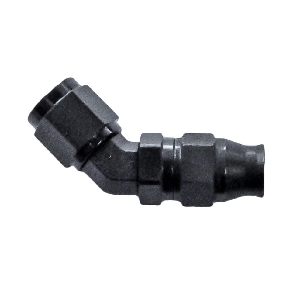 Reusable PTFE Hose End -03 x 45° Forged Steel Black