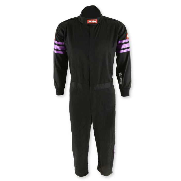 Black Suit Single Layer Kids Medium Purple Trim