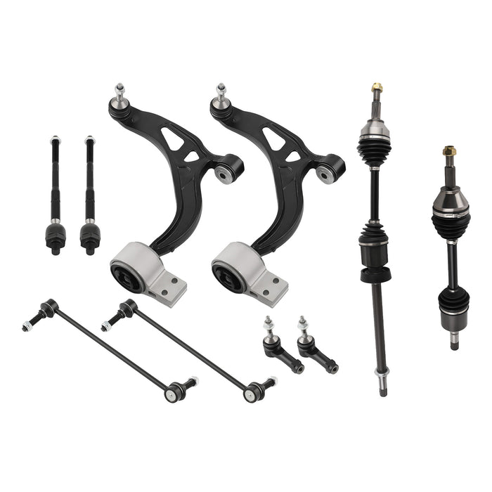 10x Front Lower Control Arms w/CV Axle Shaft for 2011-2014 Compatible for Ford Explorer V6 3.5L