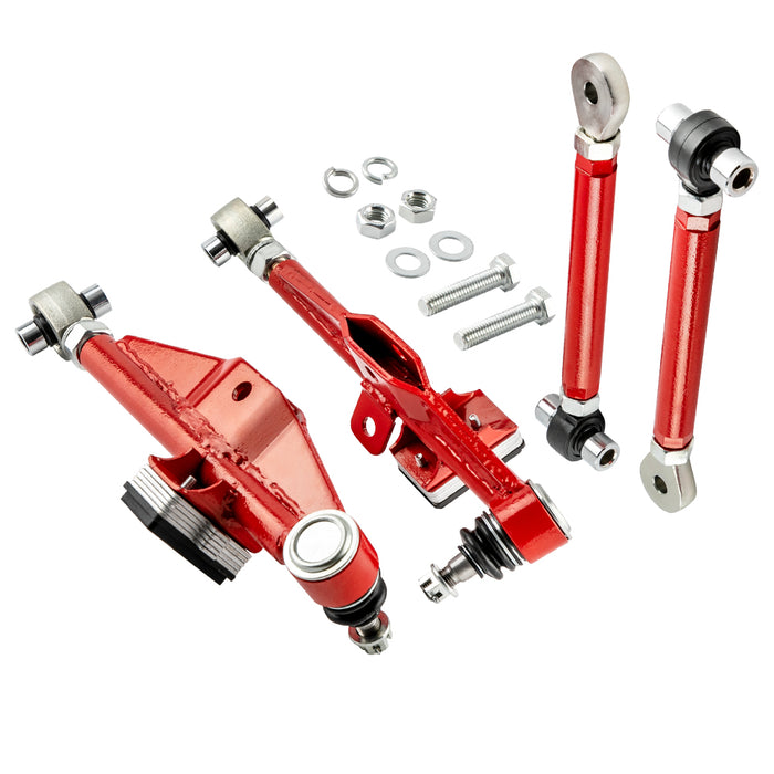 4pcs Front Lower Control Arms High Angle Tension Rods Compatible for Nissan 240SX 1989-94