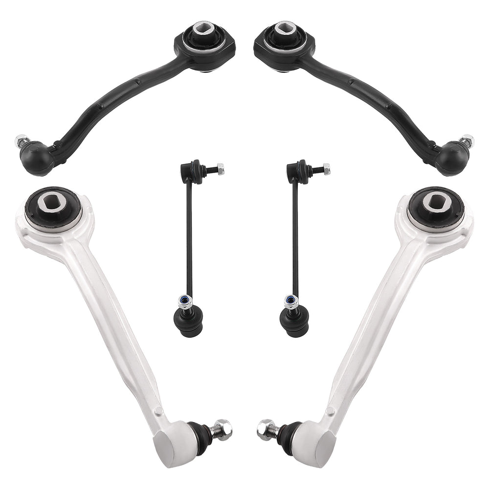 6x Front Upper & Lower Rearward Control Arms Compatible for Mercedes Benz C320 2001-2005