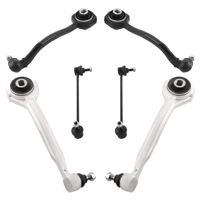 6x Front Upper & Lower Rearward Control Arms Compatible for Mercedes Benz C320 2001-2005
