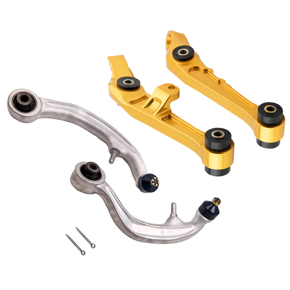 4pcs Suspension Kit Front Lower Control Arms Compatible for Nissan 350Z Compatible for Infiniti G35 Coupe