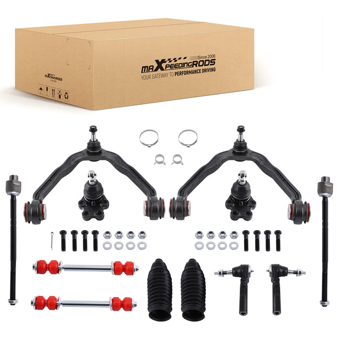 12x Front Upper Control Arm Sway Bar Kit Compatible for Chevy Silverado GMC Sierra 1500 RWD