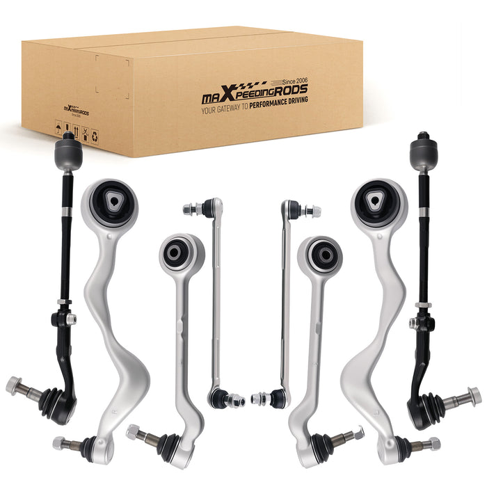 8x Front Control Arm Ball Joint Sway Bar Link Tie Rods Compatible for BMW E82 1-SERIES 128i