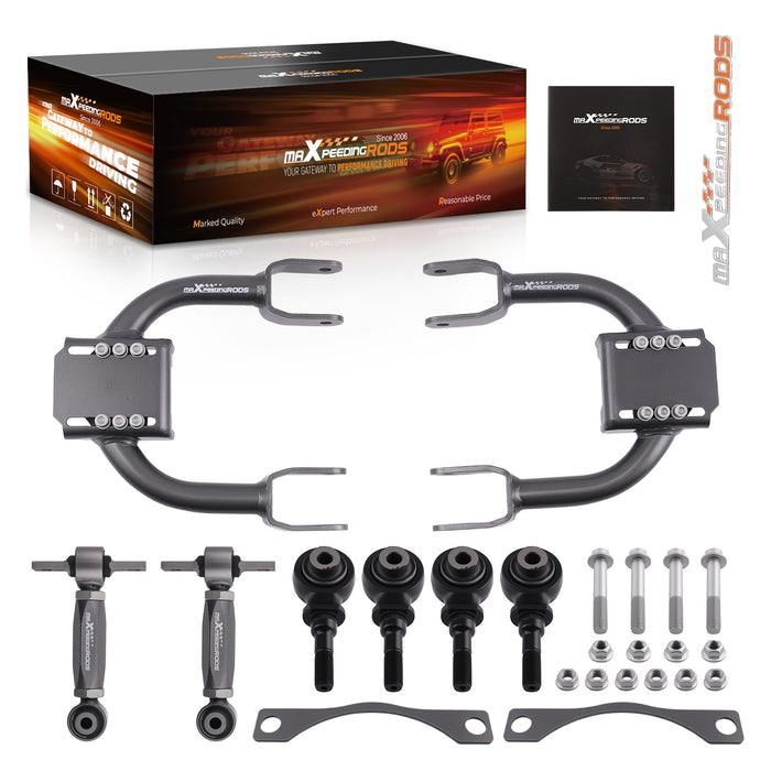 Front Upper Control Arm + Rear Camber Kit Compatible for Honda Civic 92-95 Compatible for Acura Integra 94