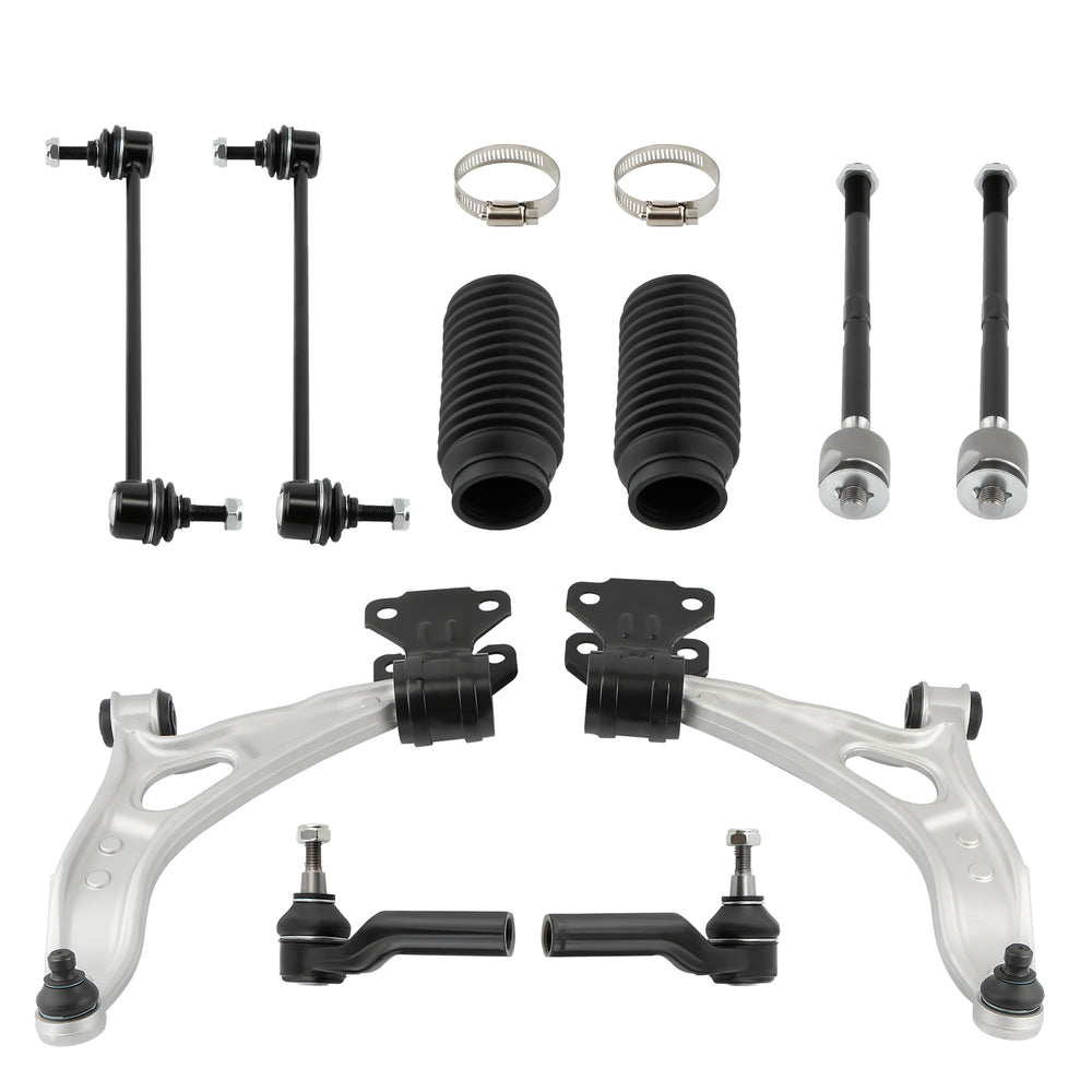 12pcs Suspension Kit Front Lower Control Arm Sway Bar Compatible for Ford Focus 2012-2018