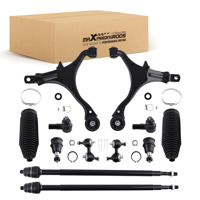 12pcs Front Suspension Lower Control Arms Kit Compatible for Honda CR-V 2002 2003 2004