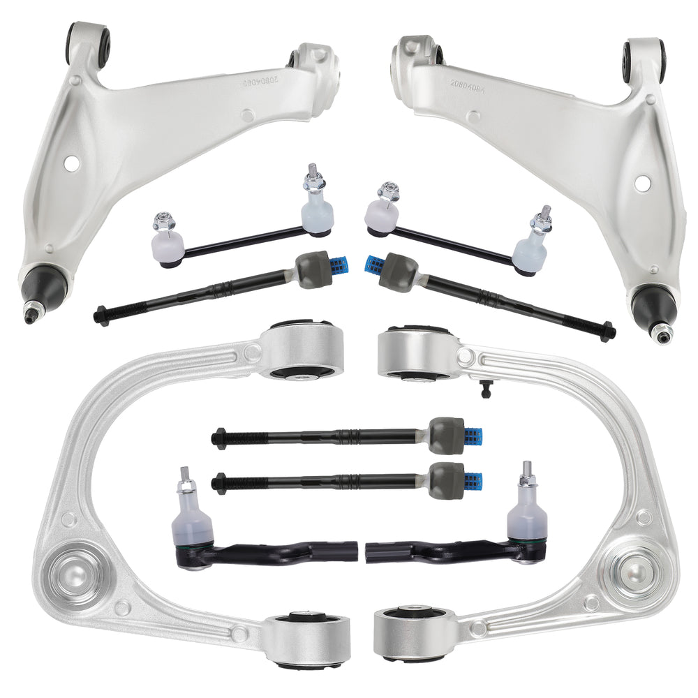 12Pc Front Upper Lower Control Arms w/Ball Joint Assembly Compatible for Cadillac CTS 08-14
