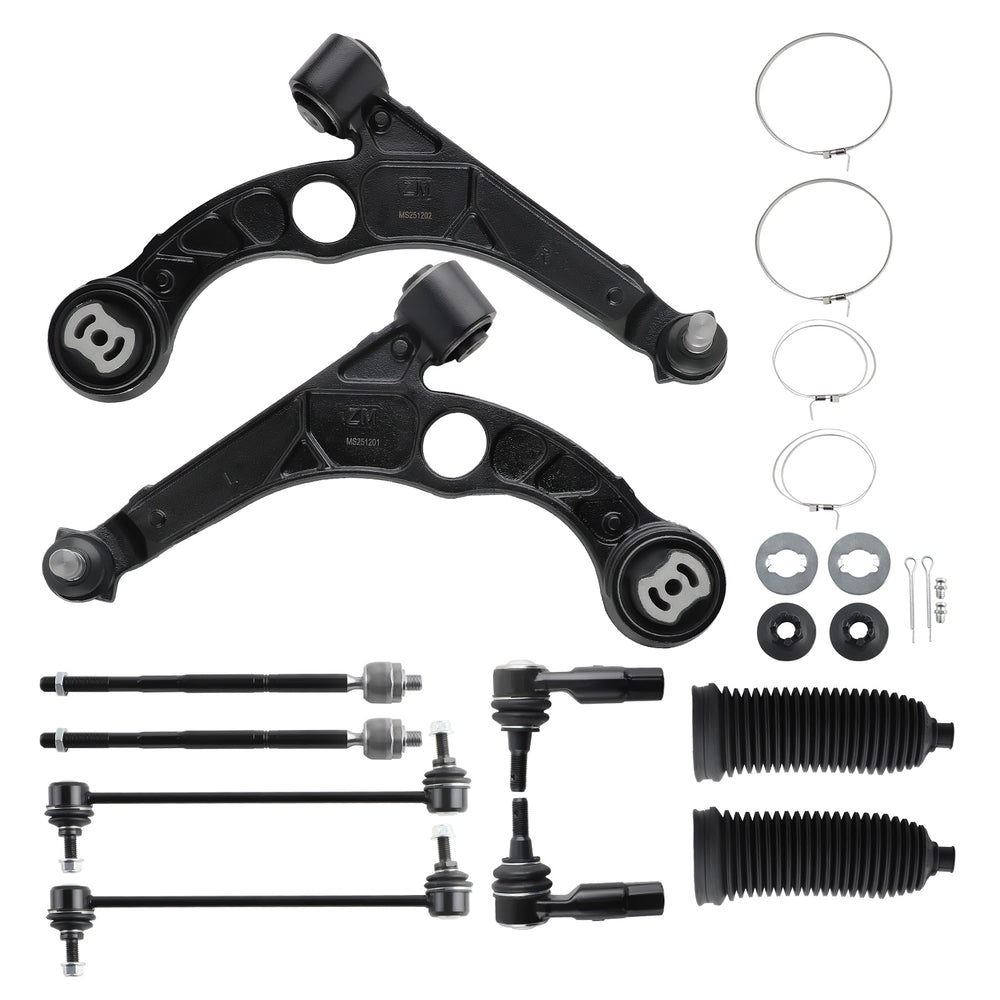 Front Lower Control Arms Sway Bars Tierods Compatible for Dodge Dart Compatible for Chrysler 200 2015-2017