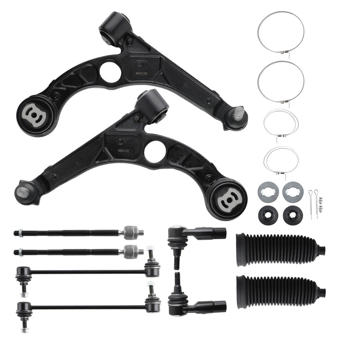 Front Lower Control Arms Sway Bars Tierods Compatible for Dodge Dart Compatible for Chrysler 200 2015-2017