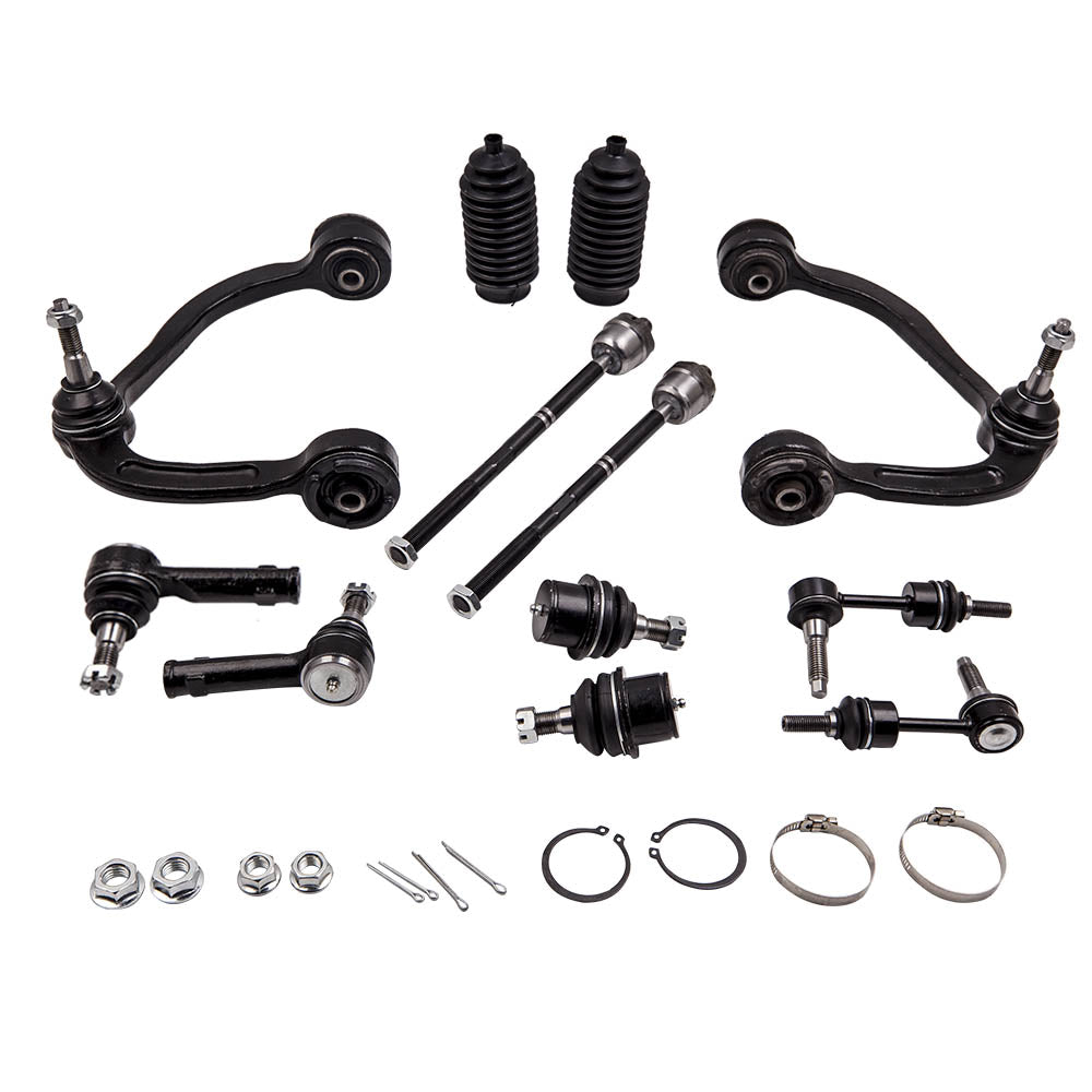 12 Pcs Control Arm Ball Joint Sway Bar Tie Rod Kit Compatible for Ford F-150 Trucks - 2WD