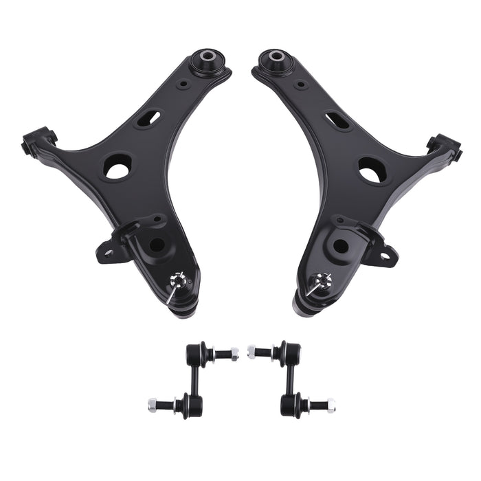 4pc Front Lower Control Arms + Sway Bar Left Right for 2014-2018 Compatible for Subaru Forester