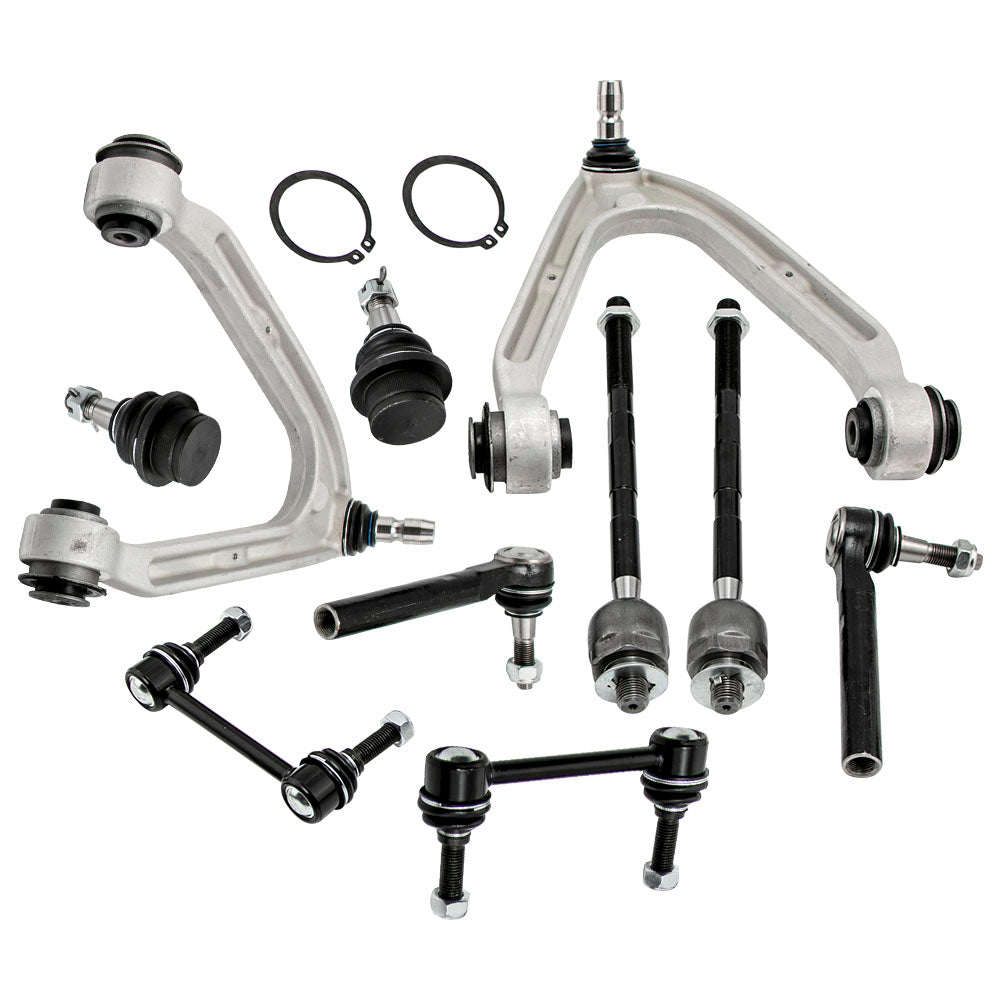 10x Front Upper Control Arm Ball Joint Tie Rods Sway Bar Compatible for Hummer H3 2006-2010