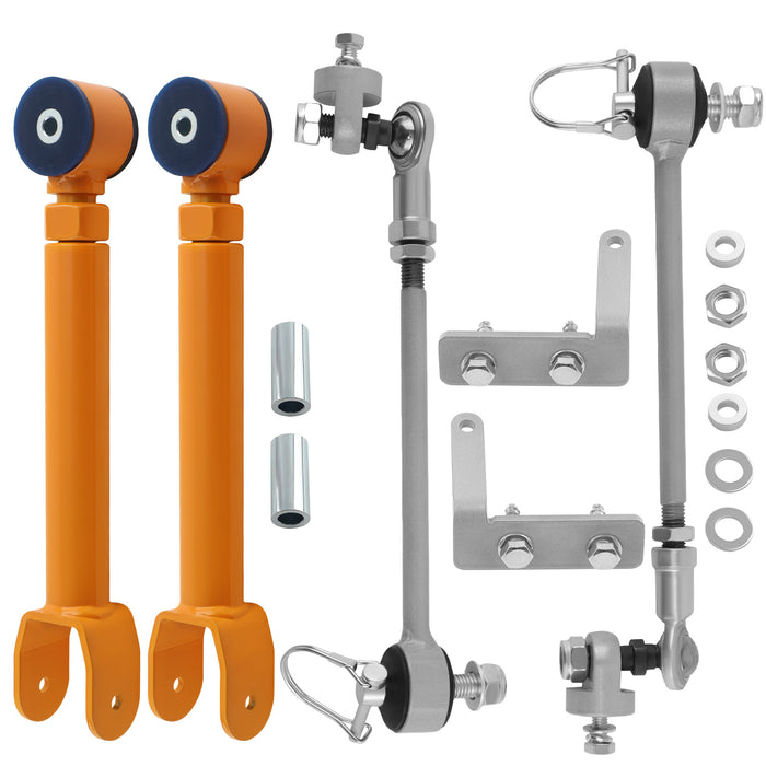 Sway Bar Quick Disconnects + Front Upper Control Arms For 84-01 Compatible for Jeep Cherokee XJ